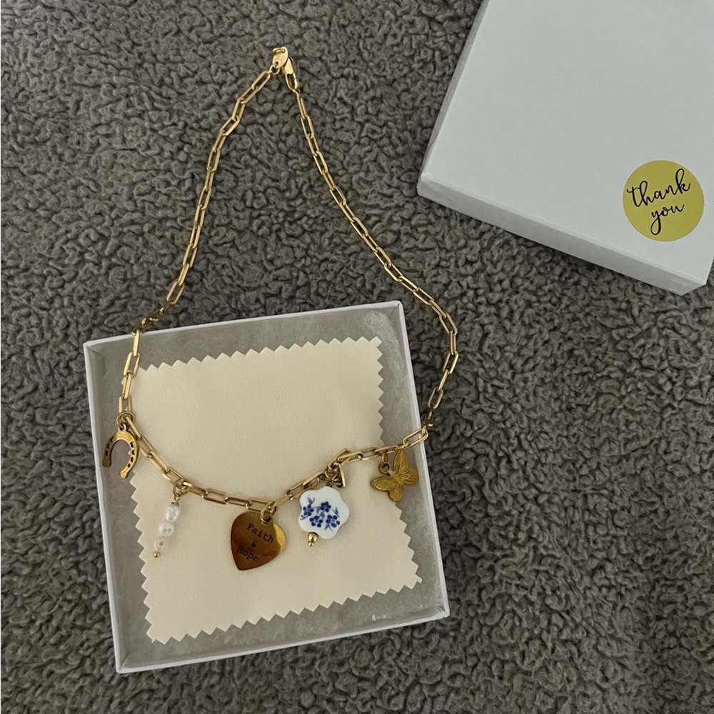 Gold filled charm necklace